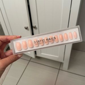 Reusable Pop On Nails - Nude Peach Coffin